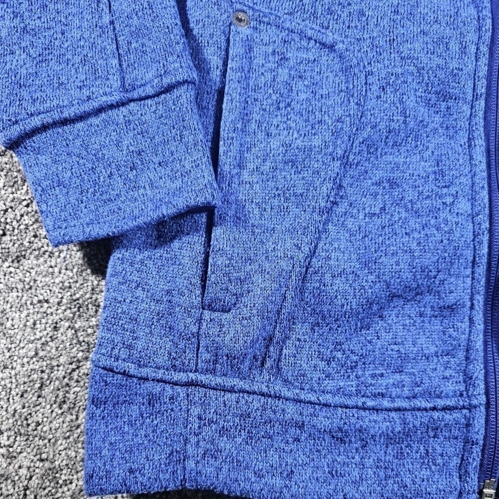 Avalanche Full Zip Sweater Jacket Womens Large Blue Marled Fleece Funnel Neck - Picture 11 of 15